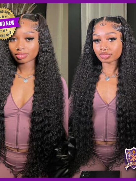30 Inch Deep Wave Lace Front Wig 200 Density 13x6 HD Lace Human Hair main image 4